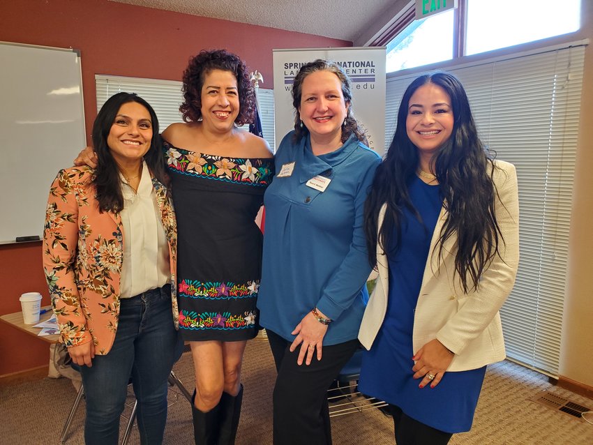 (Left to right) Claudia Villa, Norma Lopez, Julia Guzman and Marlene Bedoya spoke at the interactive community workshop.